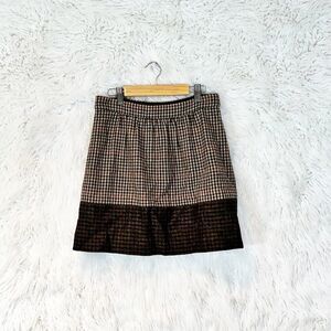 J. Crew lambs wool color block check skirt